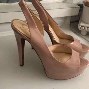 Jessica Simpson beige platforms